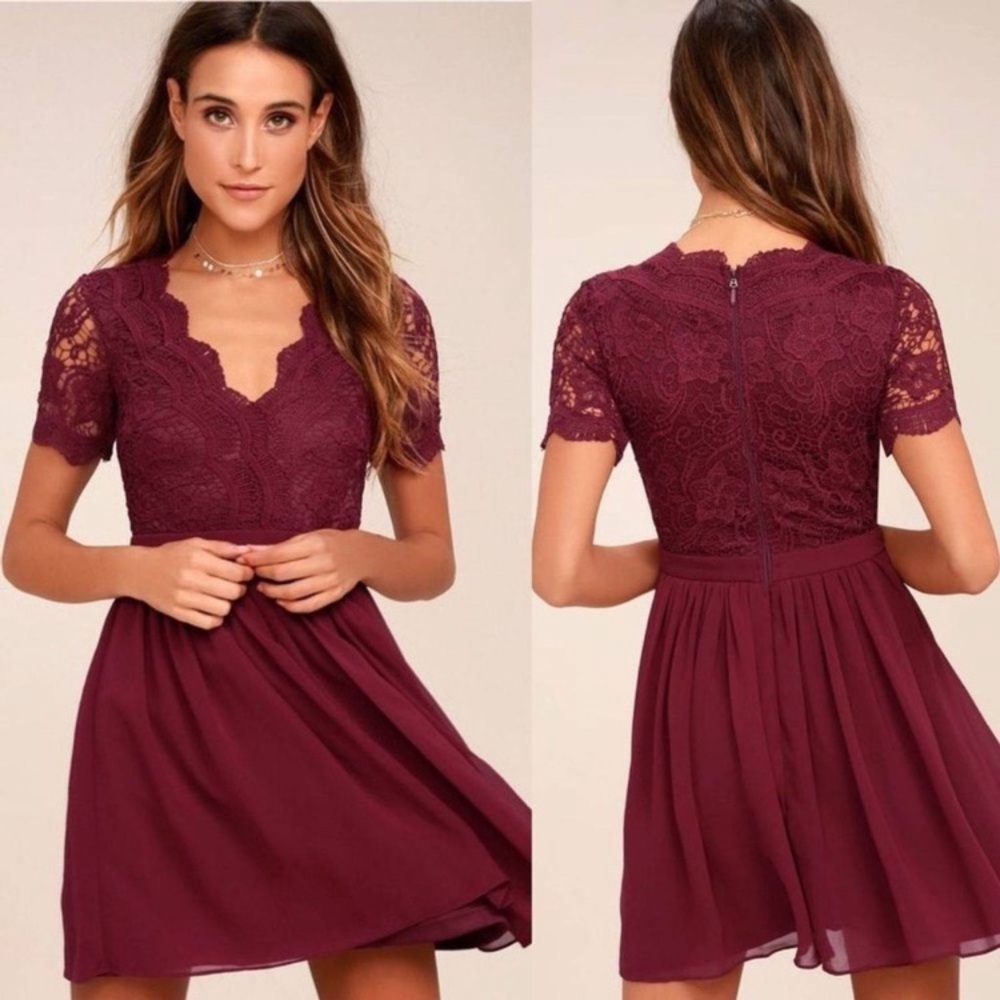 NWT | Lulus Angel in Disguise Lace Skater Dress